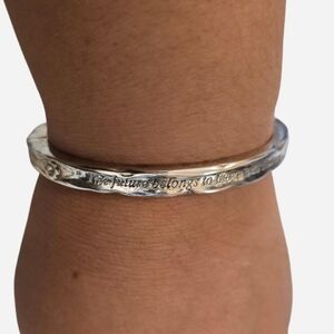 Silver Inspirational Bangle Bracelet